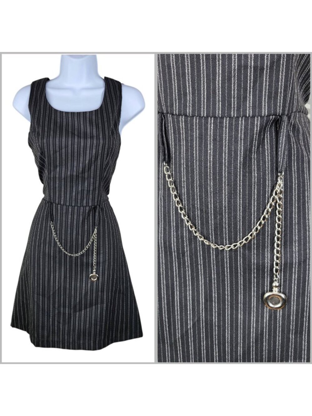 Vintage Jumper Mini Dress Size 6/8 Academia Overall Alt Grunge Corporate Goth